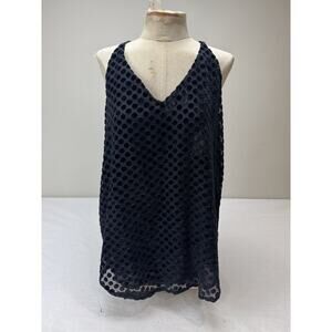 Ann Taylor Loft Velvet Polka Dot Top Sheer Lined Tank Top Formal Women's Size XS